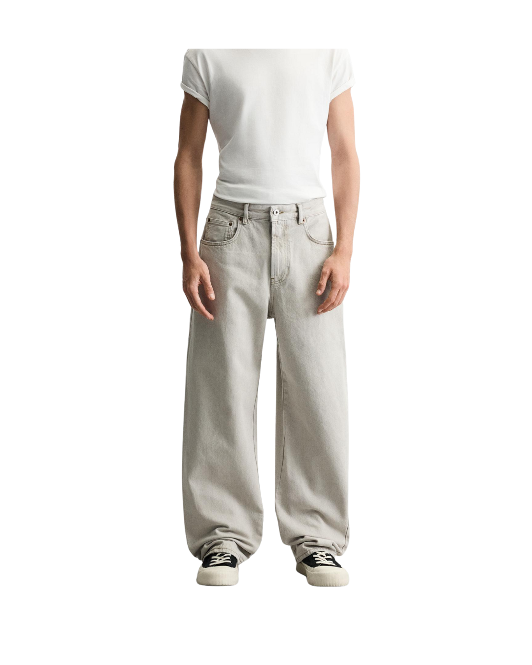 ZA_RA BAGGY FIT JEANS WITH ASYMMETRICAL SEAMS