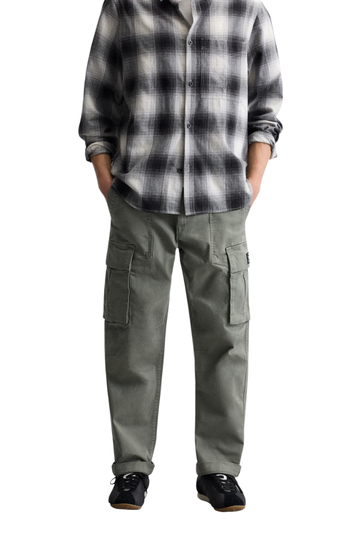 ZA_RA OLIVE GREEN CARGO TROUSERS