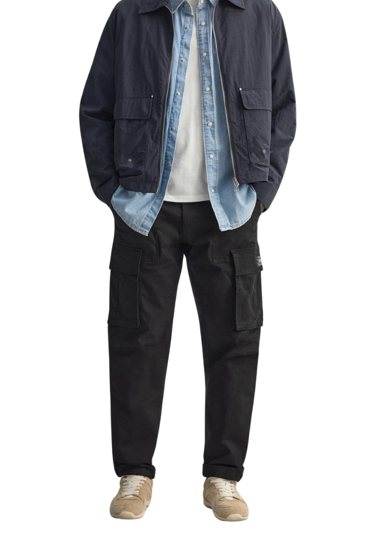 ZA_RA BLACK STRAIGHT FIT CARGO