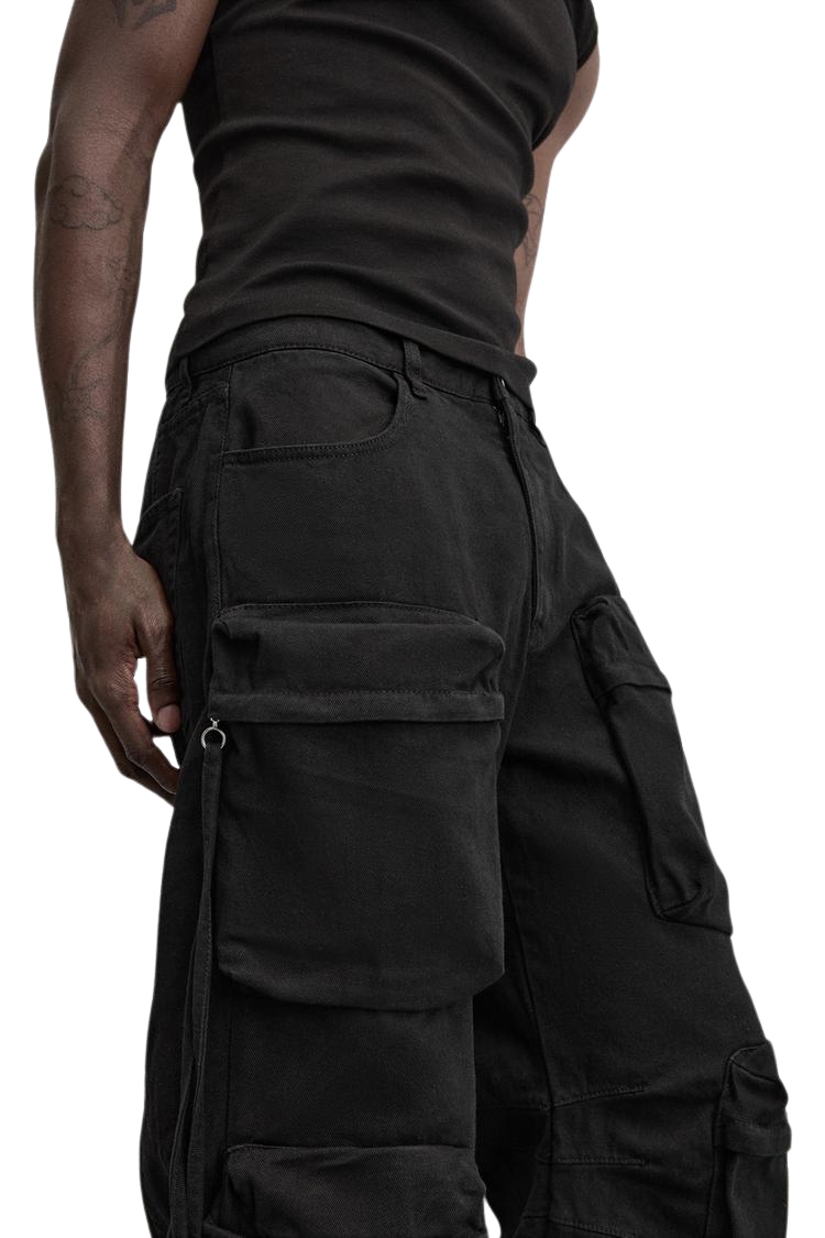 ZA_RA CARGO POCKET DENIM TROUSERS