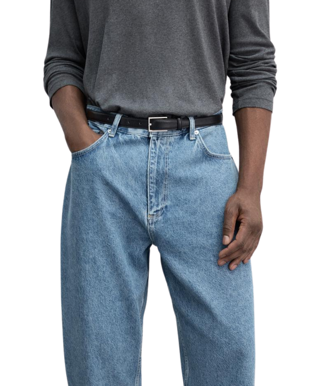 ZA_RA Mid-Blue WIDE-LEG JEANS