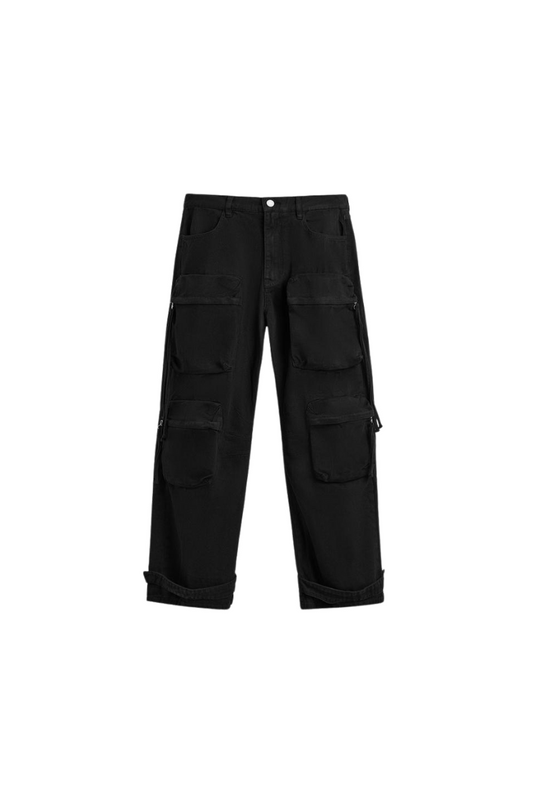 ZA_RA CARGO POCKET DENIM TROUSERS