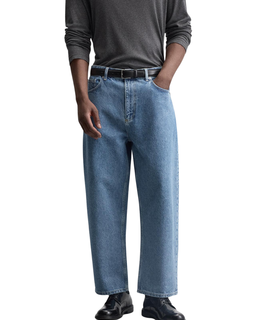 ZA_RA Mid-Blue WIDE-LEG JEANS